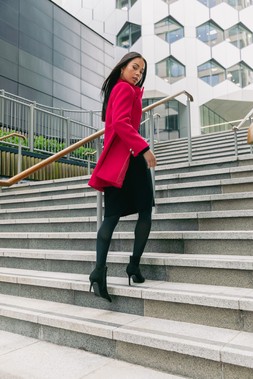 Roman Petite Red Military Buttoned Coat