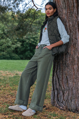 Roman Khaki Diamond Padded Button Gilet
