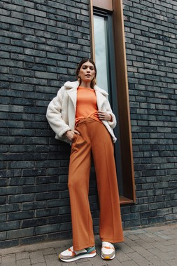 Roman Rust Wide Leg Stretch Trousers
