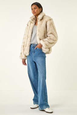 Roman Tipped Faux Fur Relaxed Bomber