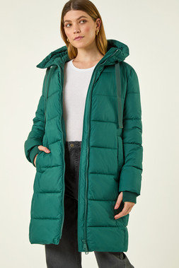 Roman Forest Longline Padded Hooded Coat