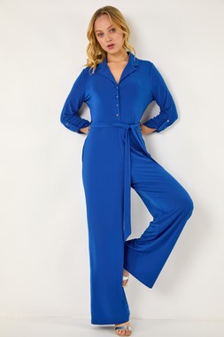 Roman Dusk Button Down Jumpsuit
