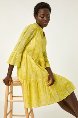 Roman Tie Dye Shimmer Smock Dress