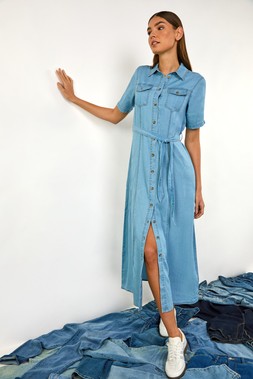 Roman Button Through Midi Dress