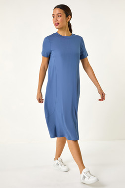 Roman Blue Relaxed T-Shirt Jersey Dress