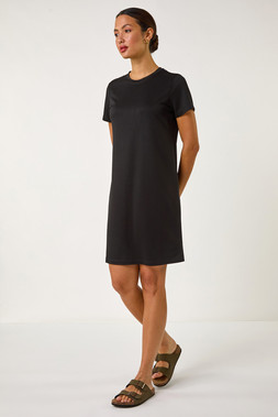 Roman Black Stitch Detail T-Shirt Dress