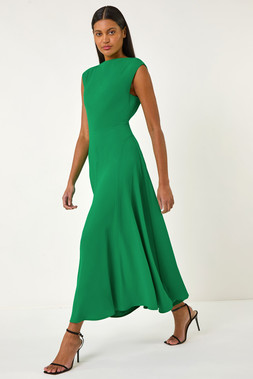 Roman Green Fit & Flare Midi Dress