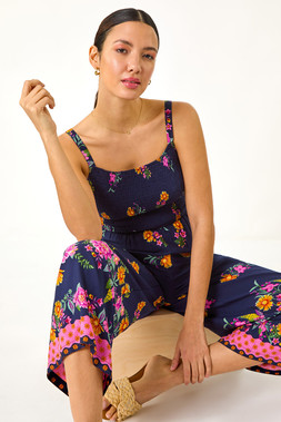 Roma Floral Border Jumpsuit