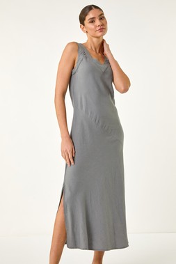 Roman Bias Linen Mix Midi Dress