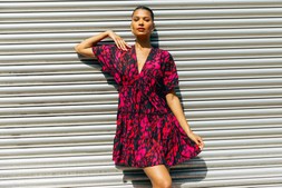 Roman Abstract Print Boho Mini Dress