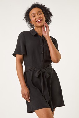 Roman Petite Button Front Tie Playsuit