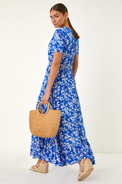 Roman Floral Button Maxi Dress