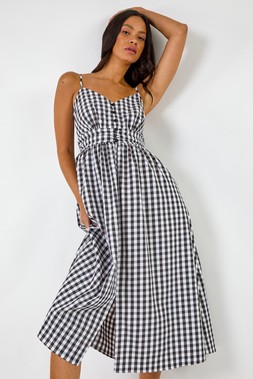 Dusk Gingham Cami Midi Dress