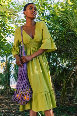Roman Linen Look Belted Shirt Dress