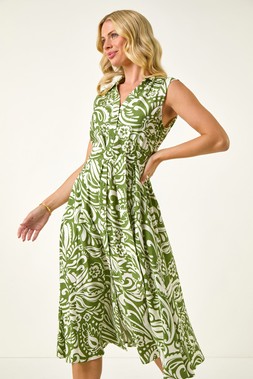 Roman Petite Abstract Midi Shirt Dress