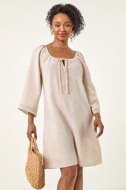 Roman Petite Lace Trim Dress