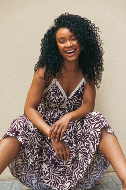 Roman Petite Chocolate Abstract Strappy Dress