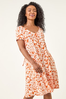 Roman Petite Floral Print Swing Pocket Dress