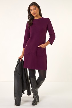 Roman Patch Pocket Knit Dress