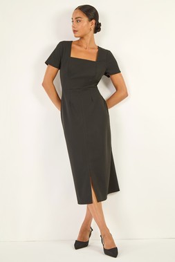 Roman Petite Slit Detail Stretch Dress