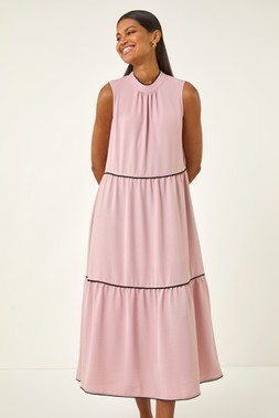 Roman Tiered Swing Midi Dress
