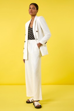 Roman Double Breasted Collar & Revere Jacket, Longline Zig Zag Knit Vest & Smart Twill Wide Leg Pocket Trouser
