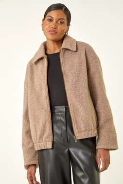 Roman Boucle Bomber Jacket