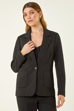 Roman Black Single Breasted Smart Blazer