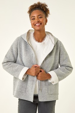 Roman Grey Bonded Relaxed Hooded Jacket