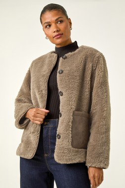 Roman Faux Fur Borg Pocket Front Jacket