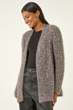 Roman Navy Fluffy Sparkle Cardigan