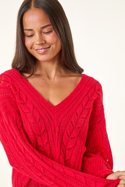 Roman Petite Red V-Neck Knit Jumper