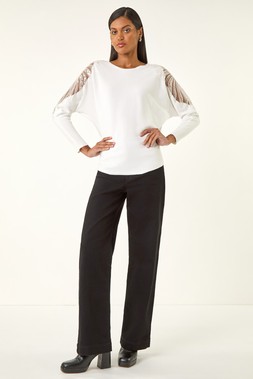 Ivory Embellished Knit Jumper