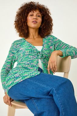 Roman Spacedye Tie Knit Cardigan