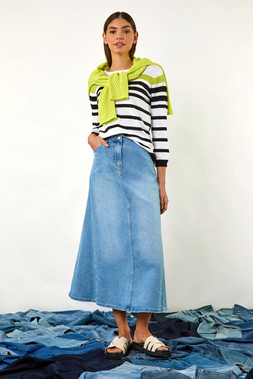 Roman Ivory Stripe Print Colour Knit Jumper