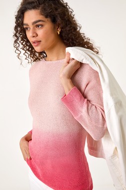 Roman Light Pink Ombre Shimmer Knit Jumper