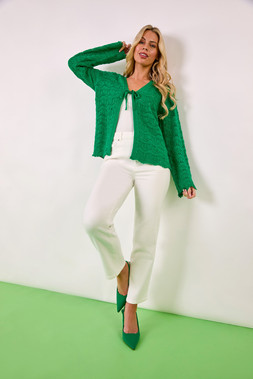 Roman Petite Green Knitted Tie Cardigan