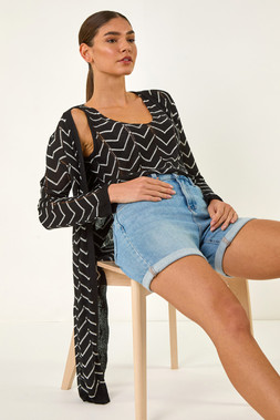 Roman Zig Zag Longline Cardigan
