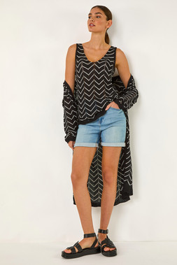 Roman Longline Zig Zag Knit Vest