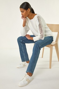 Roman Embellished Sleeve Knit Jumper