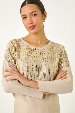 Roman Sequin Drop Knit Jumper