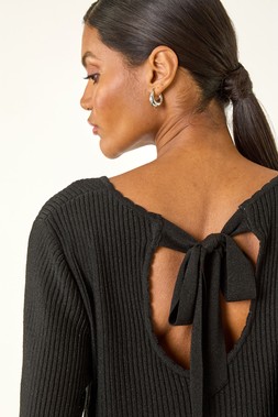 Roman Black Tie Back Knit Jumper