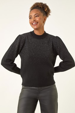 Roman Black Ombre Speckled Knit Jumper