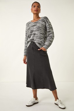 Roman Black Shimmer V-Neck Knitted Jumper