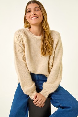 Roman Ivory Floral Cornelli Knit Jumper