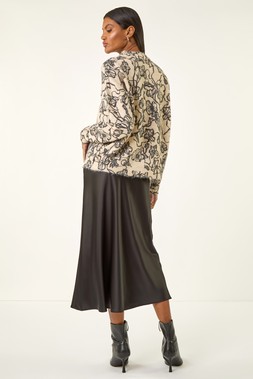 Roman Ivory Mono Floral Knit Jumper
