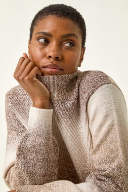 Roman Beige Ombre Stripe Knit Jumper