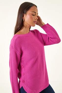 Roman Petite Pink Curve Hem Knit Jumper