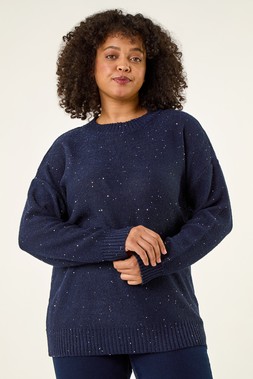Roman Curve Hotfix Longline Knit Jumper