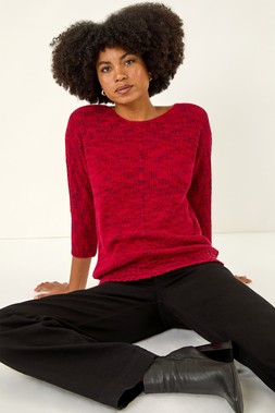 Roman Red Textured Knit Jumper